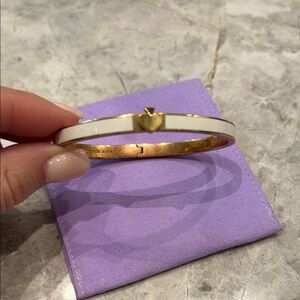 Kate Spade Gold and White Heart Bangle Bracelet